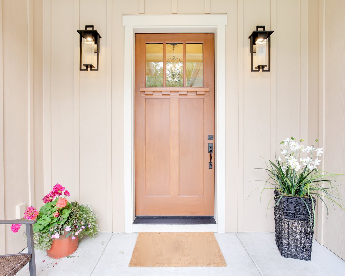 Brown Front Door Entrance